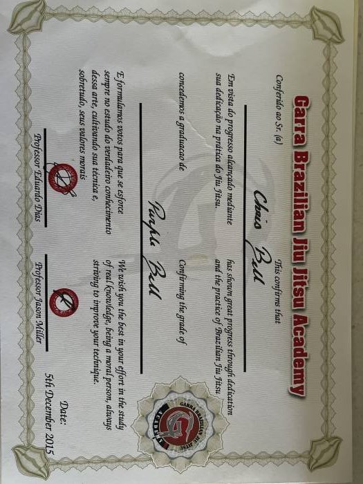 Purple belt · December 5, 2015 · Promoted by Eduardo Dias