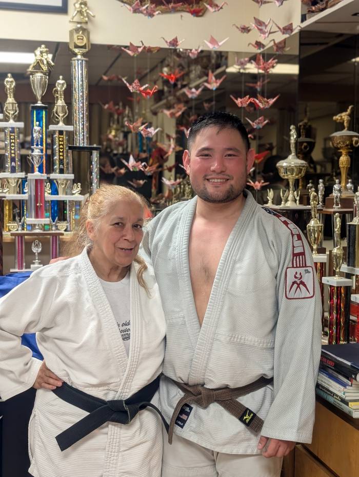 Ikkyu(3rd brown belt in judo=4 stripe BJJ brown) Judo Promotion with one of my senseis on 14 May, 2025.