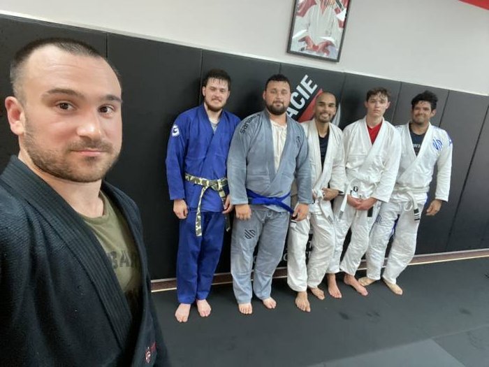 Teaching class as a purple belt