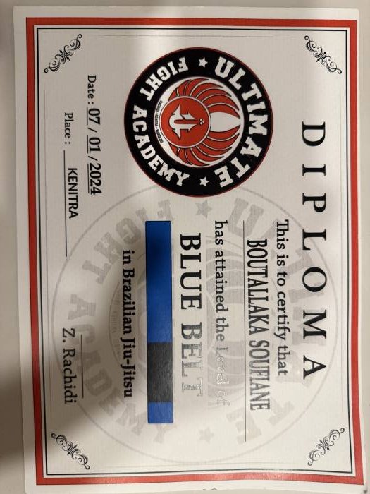 Blue belt · January 7, 2024 · Promoted by Zinedine Rachidi