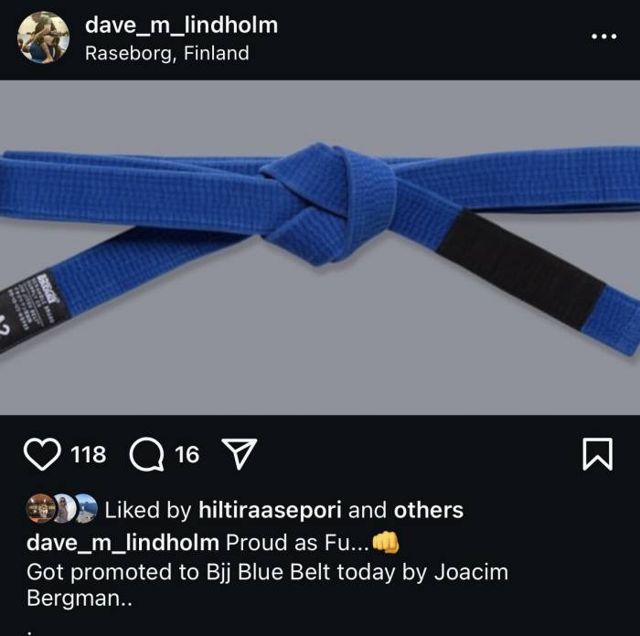 Blue belt · August 27, 2018 · Promoted by Joacim Bergman