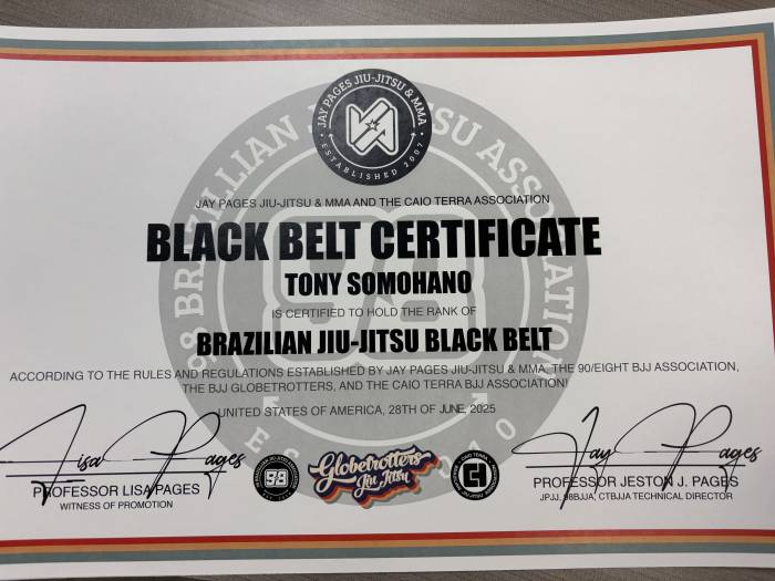 Black Belt Promotion Certificate