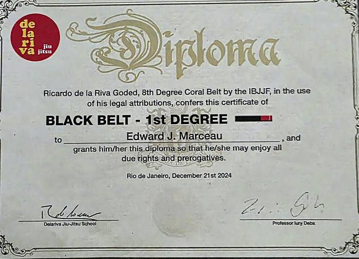 Black belt 1st degree · December 21, 2024 · Promoted by Professor Iury D.S. Debs 3rd degree
