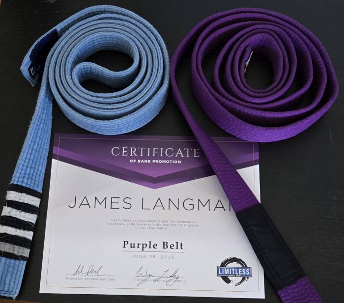 Purple belt · June 28, 2025 · Promoted by Wayne Lainchbury