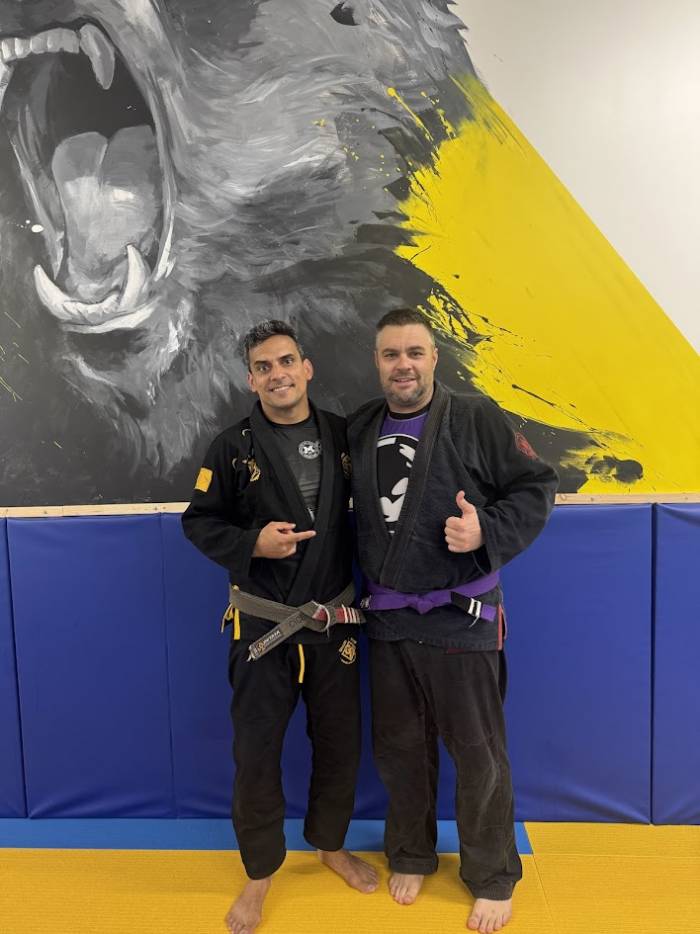 Second strip on Purple Belt from Professor Cicero Schiavini. July 7, 2025 - Grand River BJJ, Cambridge, Ontario, Canada
