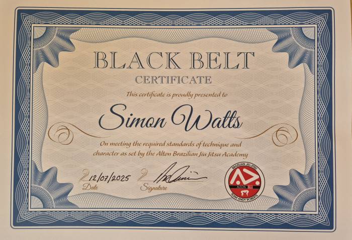 Black belt · July 12, 2025 · Promoted by Brian Livie