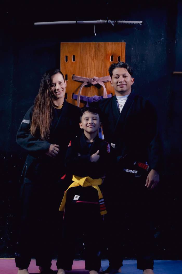 Con mi esposa y mi hijo