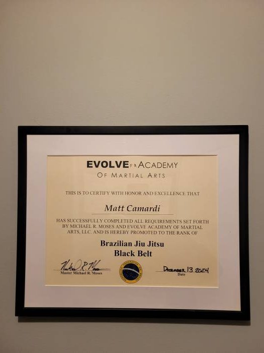 Black belt · December 13, 2024 · Promoted by Mike Moses