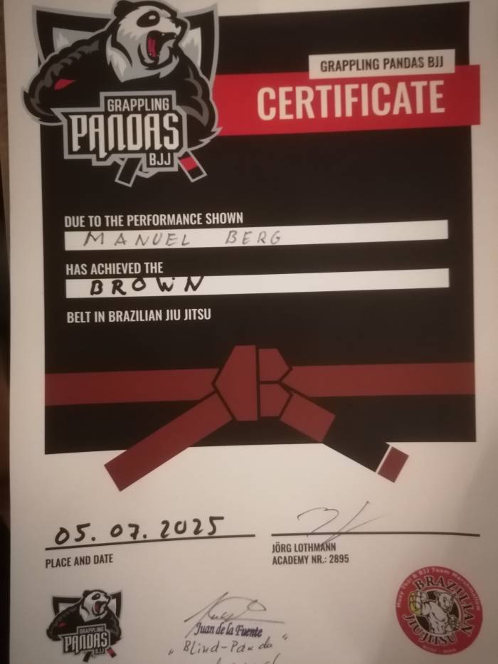 Brown belt · July 5, 2025 · Promoted by Jörg Lothmann