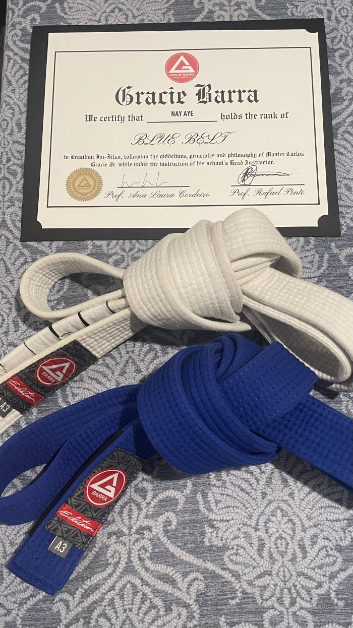 Blue belt · June 25, 2023 · Promoted by Professor Rafael & Anna of Gracie Barra Upland/Rancho Cucamonga