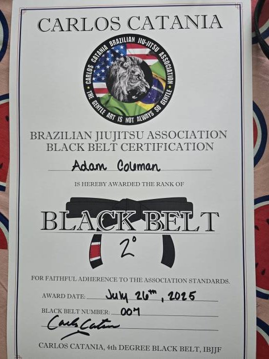 Black belt 2nd degree · July 26, 2025 · Promoted by Carlos Catania