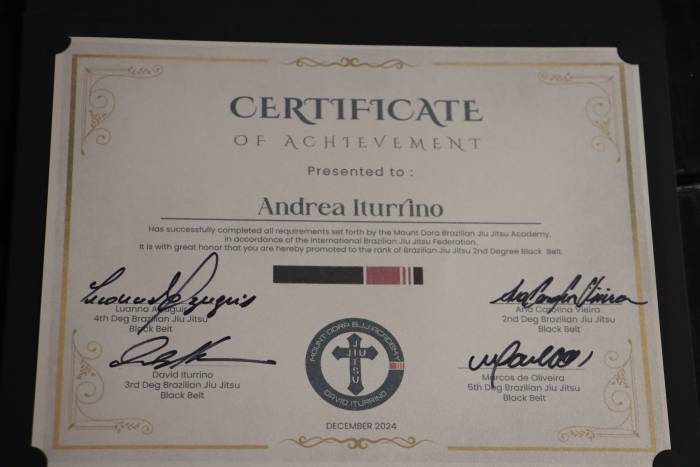 Black belt 2nd degree · December 7, 2024 · Promoted by David Iturrino