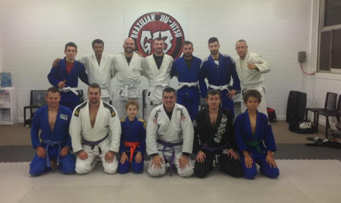 Newly promoted Purple Belt under Fabricio Mena (G13 Black belt) April 2016
