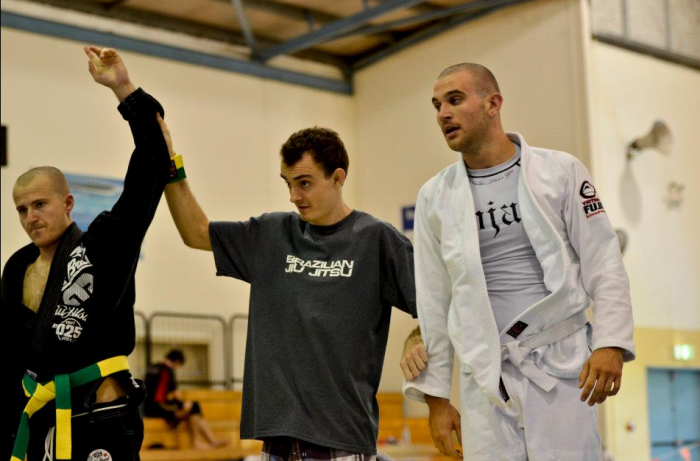 2012 Far North Qld BJJ comp competing in white belt open weight