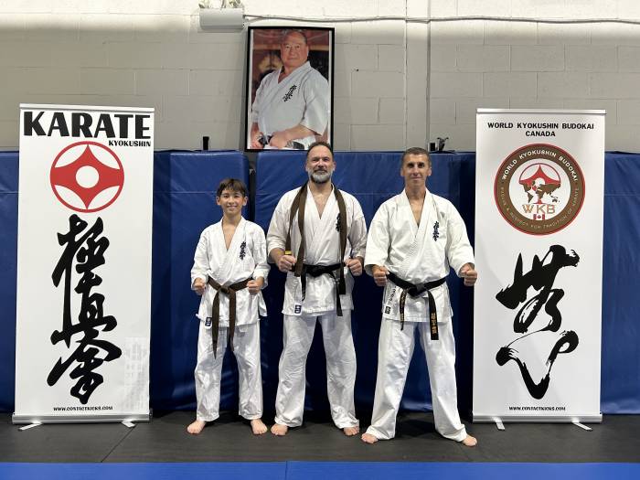 I know its not BJJ....I got promoted to Black belt in Kyokushin Karate on Aug 22 by Shihan Steve Fogarasi (KWB Branch Chief for Canada).