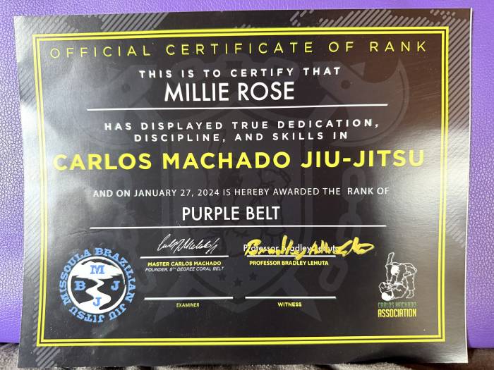 Purple belt · December 14, 2024 · Promoted by Bradley Lehuta