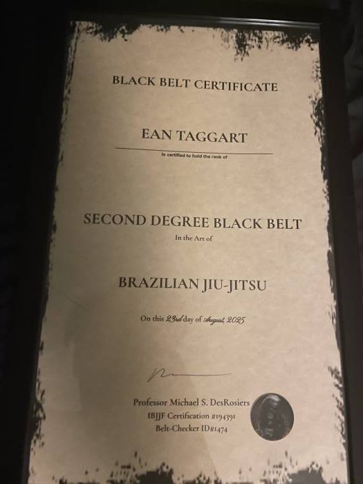 Black belt 2nd degree · August 23, 2025 · Promoted by Michael Desrosiers
