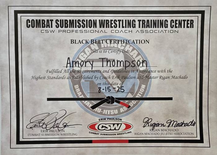 Black belt · August 15, 2025 · Promoted by Erik Paulson
