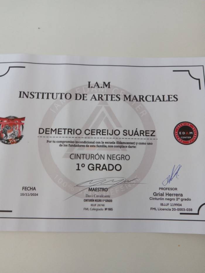 Black belt 1st degree · November 15, 2024 · Promoted by Davi Cavalcante