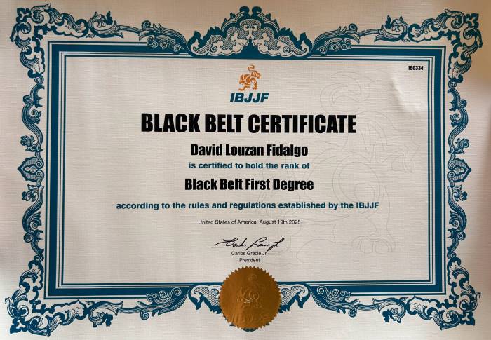 Black belt 1st degree · June 18, 2025 · Promotion by time served