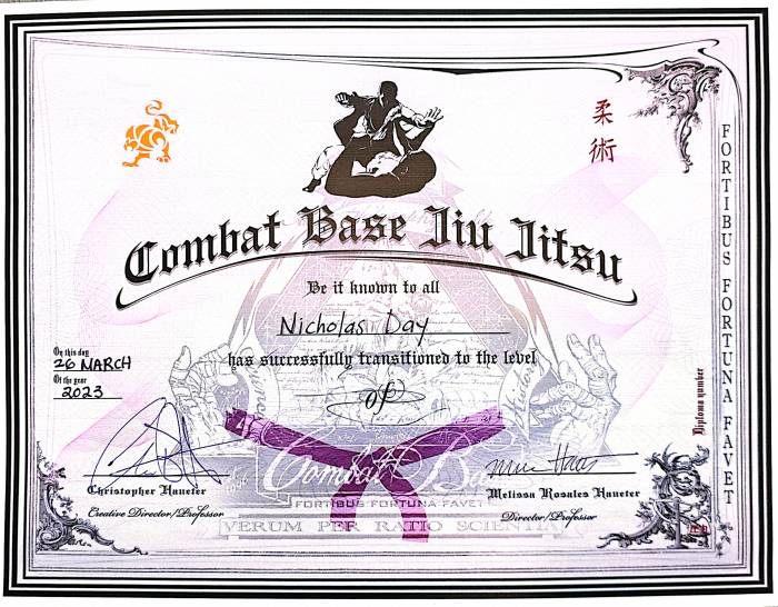 Purple belt · March 26, 2023 · Promoted by Christopher Haueter