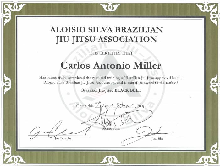 Black belt · October 8, 2011 · Promoted by Aloisio Silva