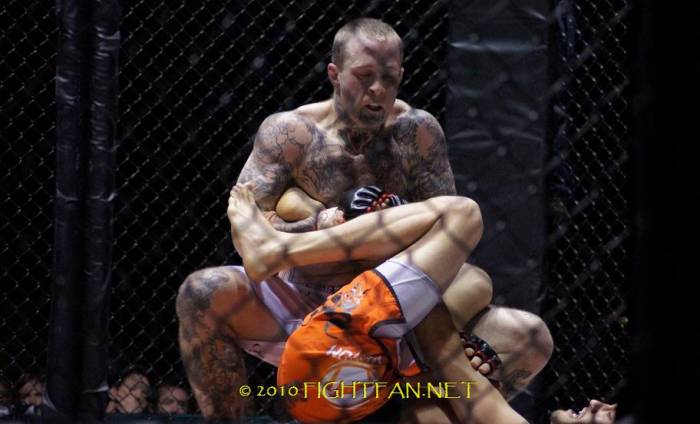 First pro mma fight at a Fight 2 Win MMA show in Denver, Co, 2010. Setting up the heel hook finish 71 seconds into the fight.
