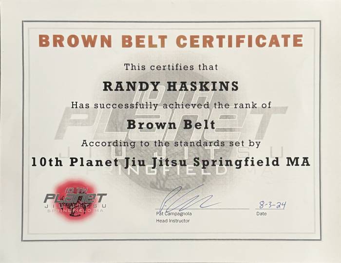 Brown Belt Certification…