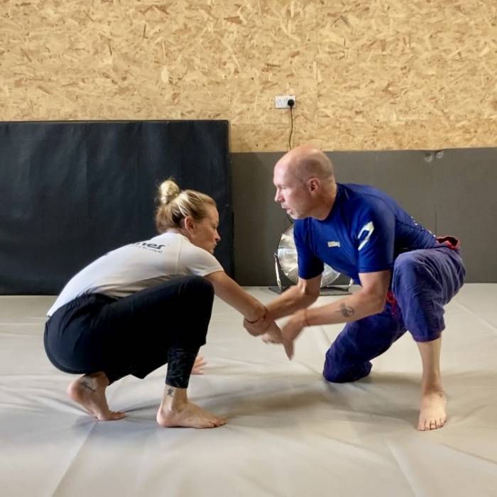 Nogi practise with black belt coach Jackie Jarvis, Keighley, West Yorkshire, UK - 21st June 2025