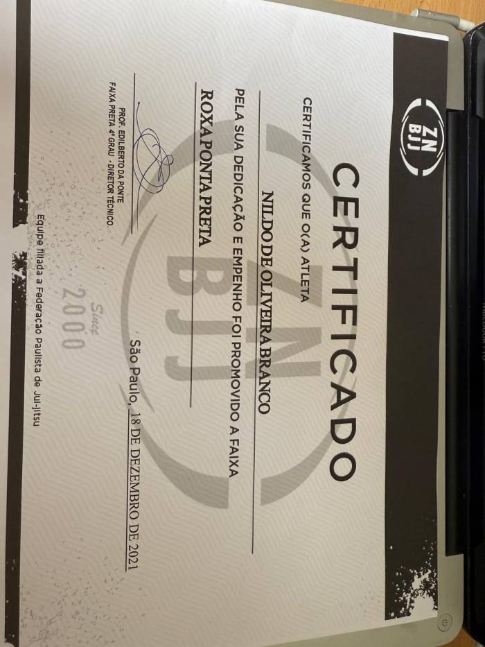 Purple belt · December 18, 2021 · Promoted by Edilberto da Ponte
