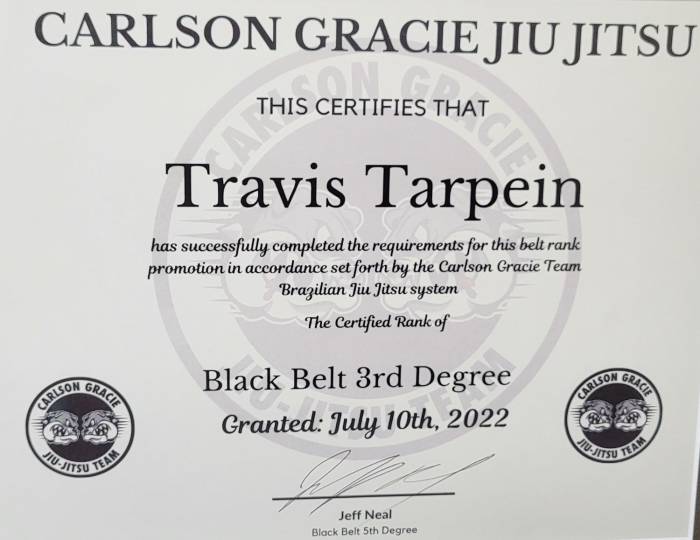 Black belt · December 6, 2024 · Promoted by Travis Tarpein