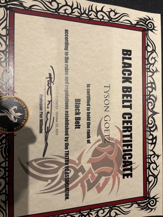 Black belt · October 23, 2025 · Promoted by Piet Wilhelm