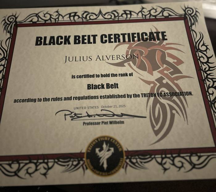 Black belt · October 21, 2025 · Promoted by Piet Wilhelm