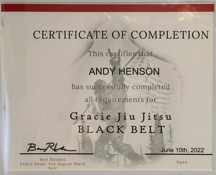Black belt · June 10, 2022 · Promoted by Professor Ben Rhodes