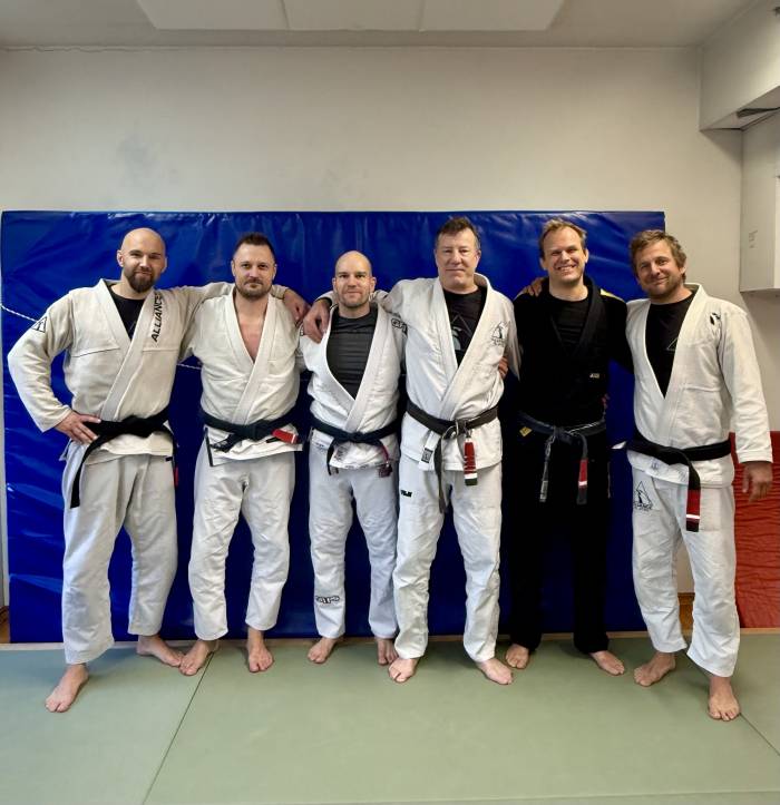 Some of Takado's black belts at Markku Juntunen's seminar (25.10.2025).