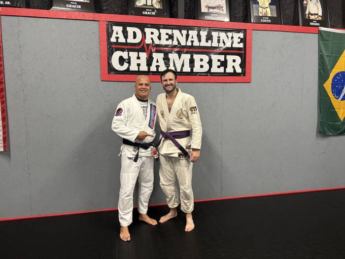 Promotion to purple belt November 7th, 2025 under Professor Tony Cruz