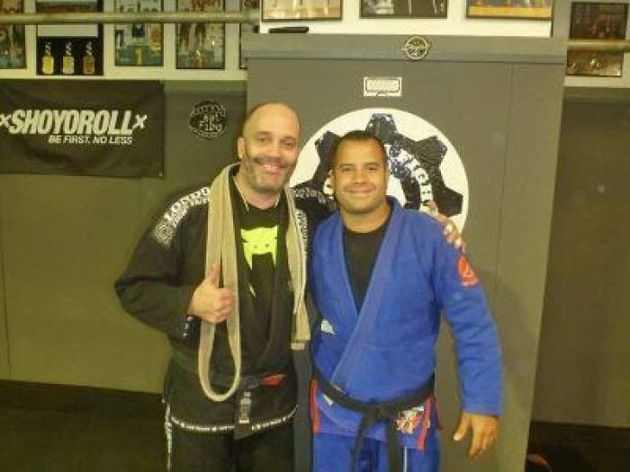 With Leo Vieira at London Fight Factory after being promoted to black belt 09-10-2016