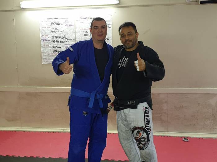 Rodolfo Patello jr promoting me to blue belt in 2019