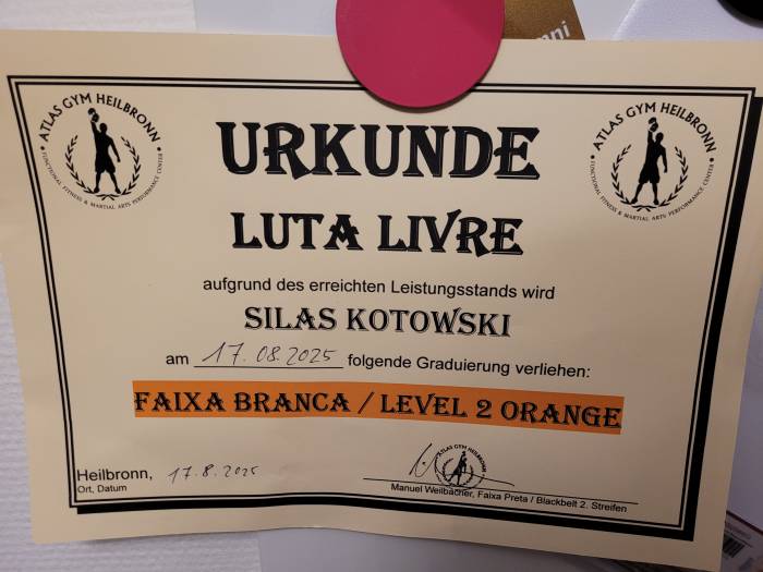 Orange belt · August 17, 2025 · Promoted by Manuel Weilbacher