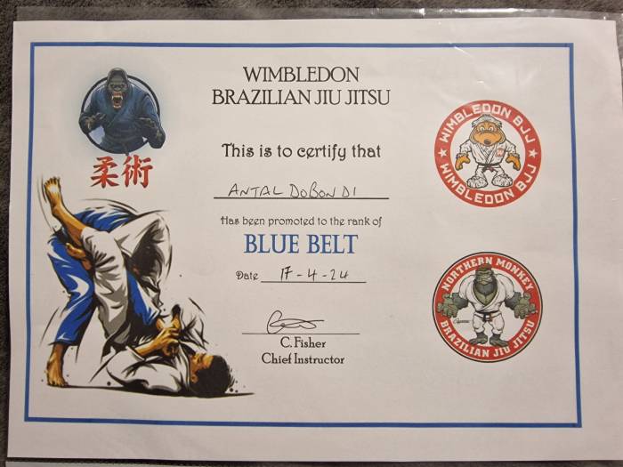 Blue belt · April 17, 2024 · Promoted by Carl Fisher