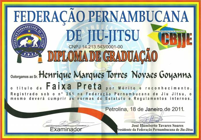 Black belt · January 5, 2011 · Promoted by Gustavo Henrique "Pôin Pôin" Luna