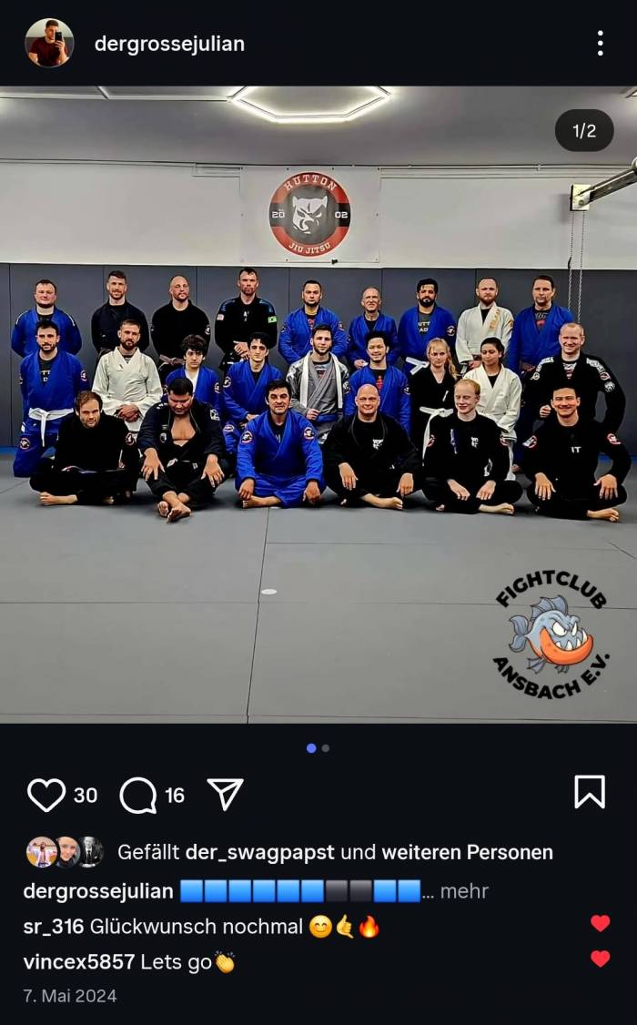 Blue belt · May 6, 2024 · Promoted by Hans Hutton