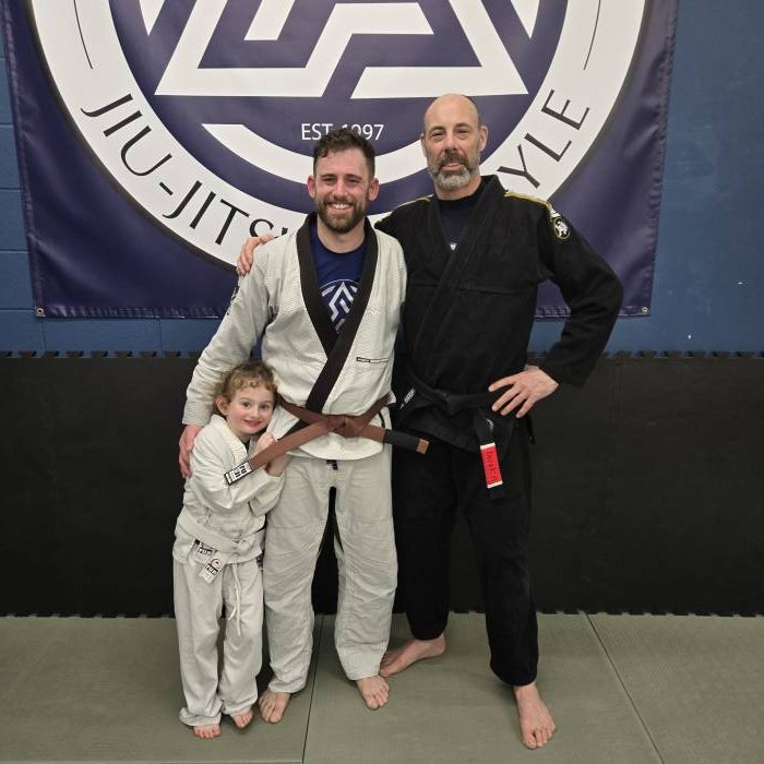 Day I received my brown belt. So happy to share the moment with my daughter. Happy for her to see the effort I put in for testing.