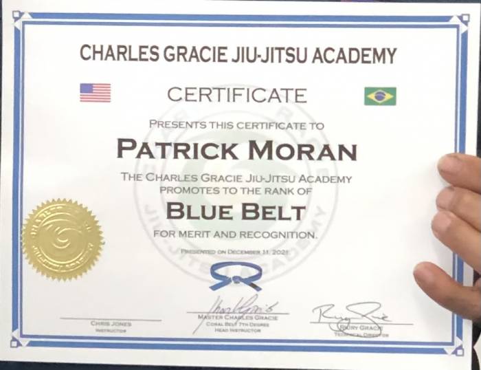 Blue belt · December 11, 2021 · Promoted by Chris Jones