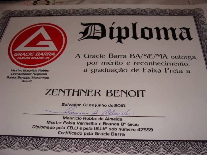 Black Belt certificat