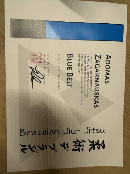 Blue belt · December 10, 2025 · Promoted by Richard Haye