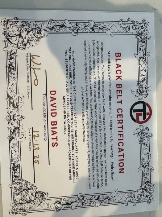 Black belt · December 13, 2025 · Promoted by William Jones