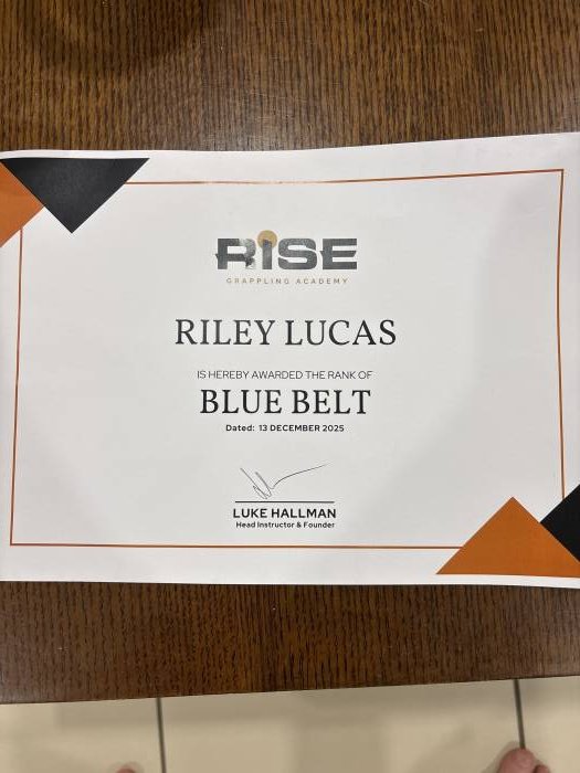 Blue belt · December 13, 2026 · Promoted by Luke Hallman