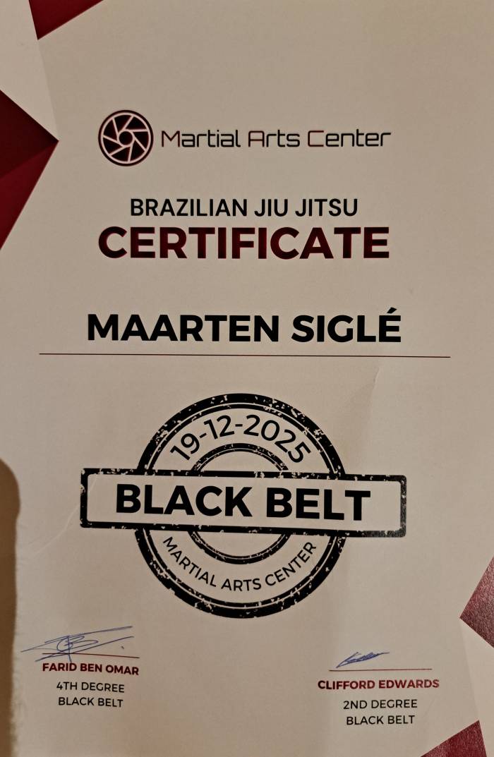 Black belt · December 19, 2025 · Promoted by Farid Ben Omar