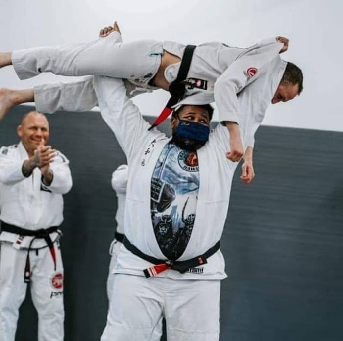 A Belt Promotion with My Friend and Fellow Black Belt Sean Najar.  Also pictured in the Back ground Fellow Baret Yoshida Black Belt Chris Leben.